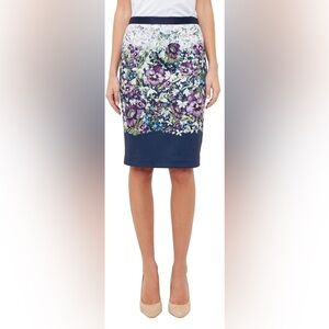 TED BAKER Floral Print Women's midi Skirt Sz 3 USA medium